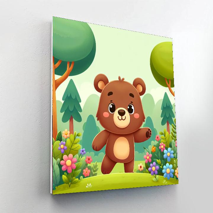 Curious Bear Cub Painting By Numbers Kit