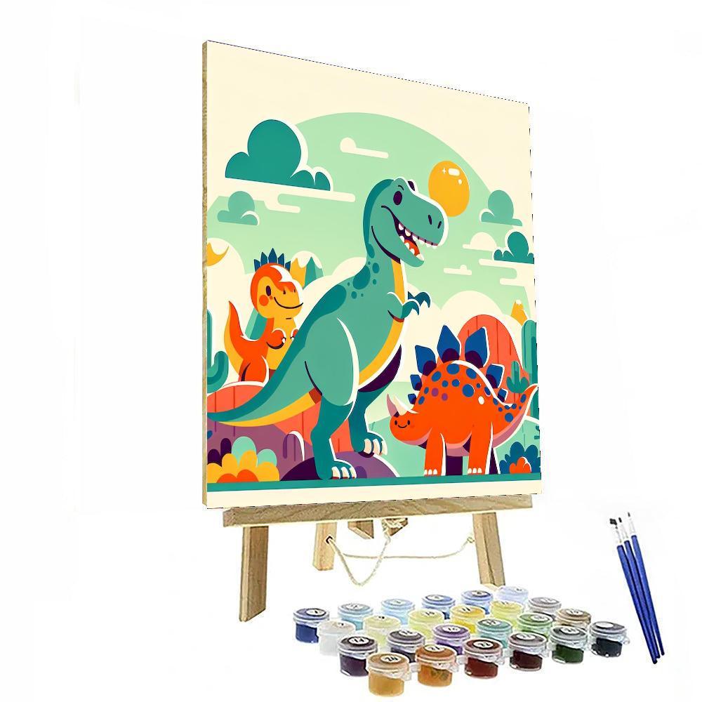 Happy Dino Days Paint By Numbers Art