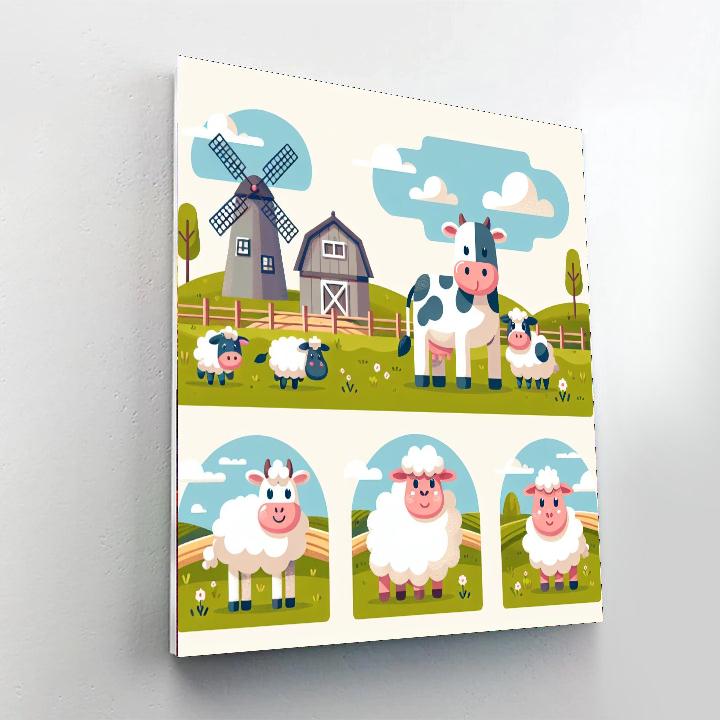 Whimsical Windmill World Numbered Painting Kits
