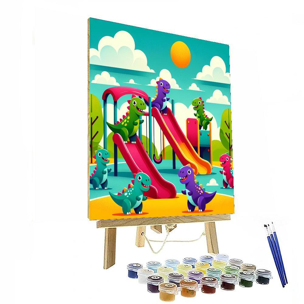 Joyful Dinosaur Playground Paint By Numbers