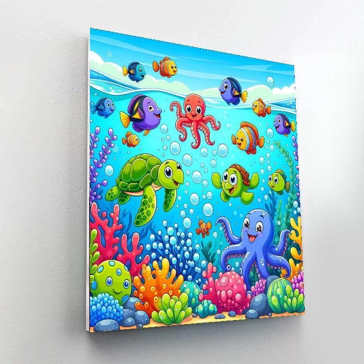Joyful Underwater Kingdom Paint By Numbers Art