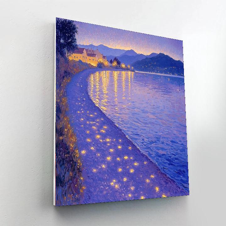 Georges Seurat Inspired Twilight Tides  Number Painting