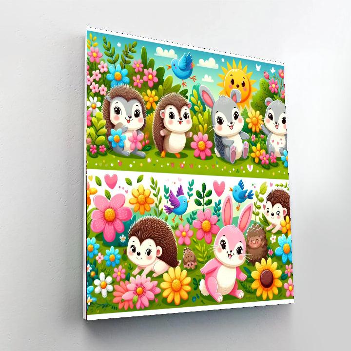 Cute Garden Animals Paint By Color