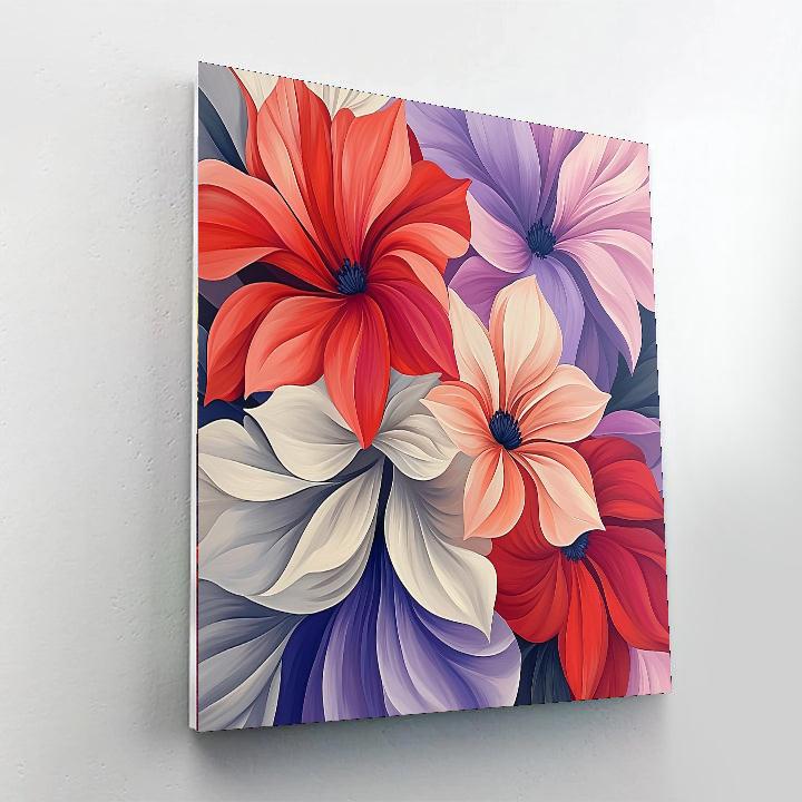 O'Keeffe Inspired Bold Floral Symphony  Number Painting