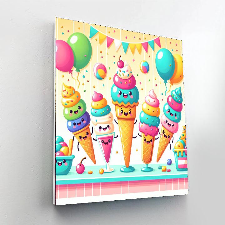 Epic Ice Cream Extravaganza Paint By Numbers Art
