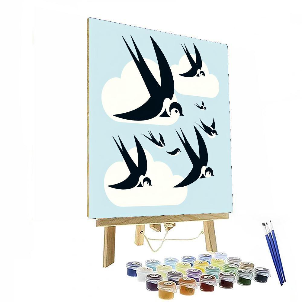 Sunny Swallow Soar Paint By Color