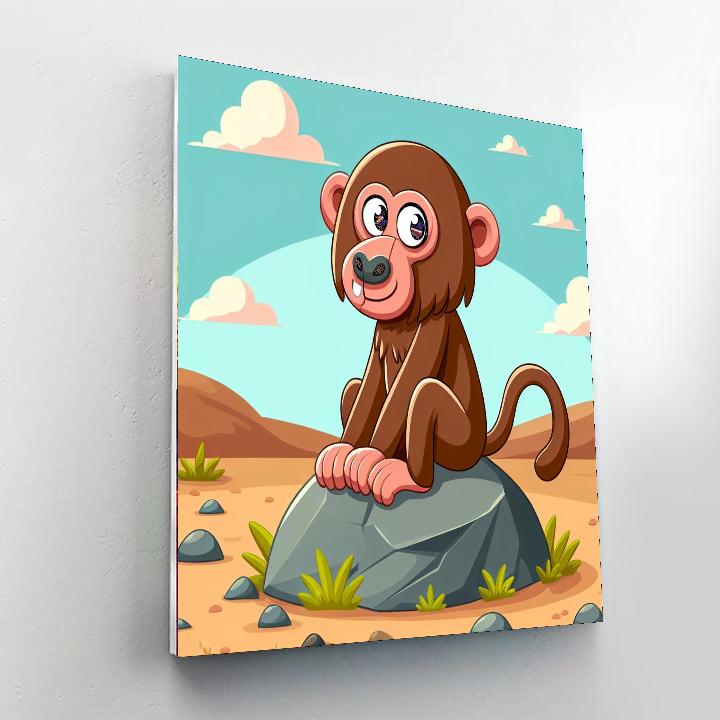 Bubbly Baboon Paint By Numbers Art