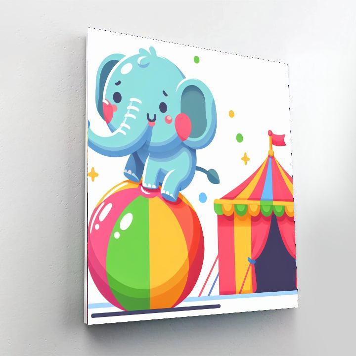 Lively Circus Elephant Numbered Painting Kits