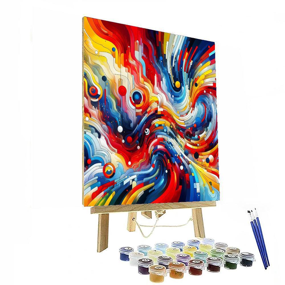 Vibrant Abstract Energy Painting Number Kit