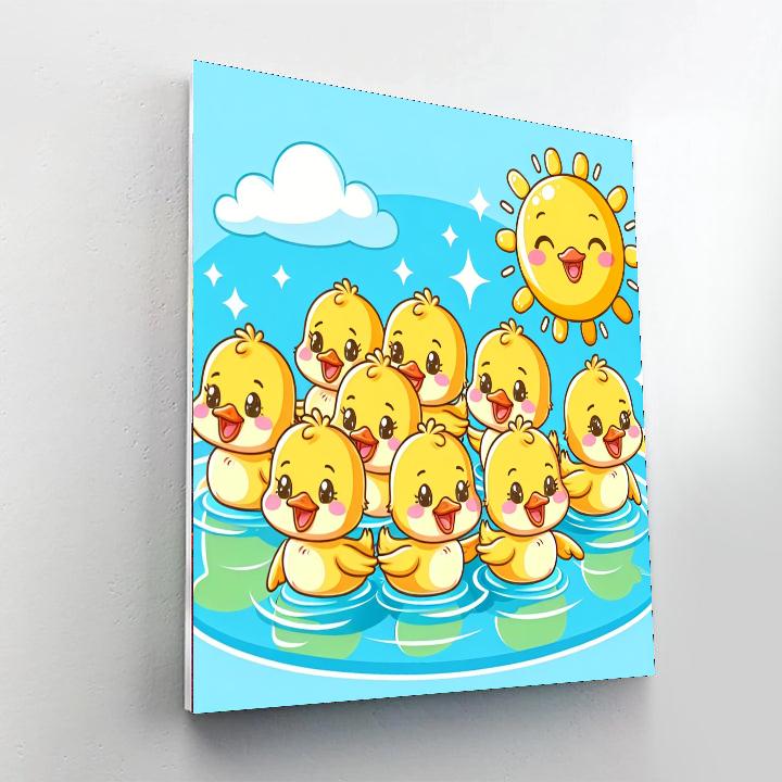 Sunny Day With The Ducklings DIY Paint By Numbers