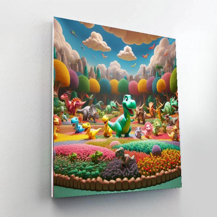 Whimsical Dinosaur Kingdom Numbered Painting Kits