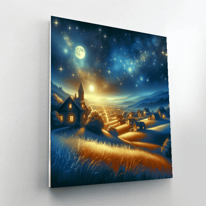 Starry Night Over The Village Paint By Number