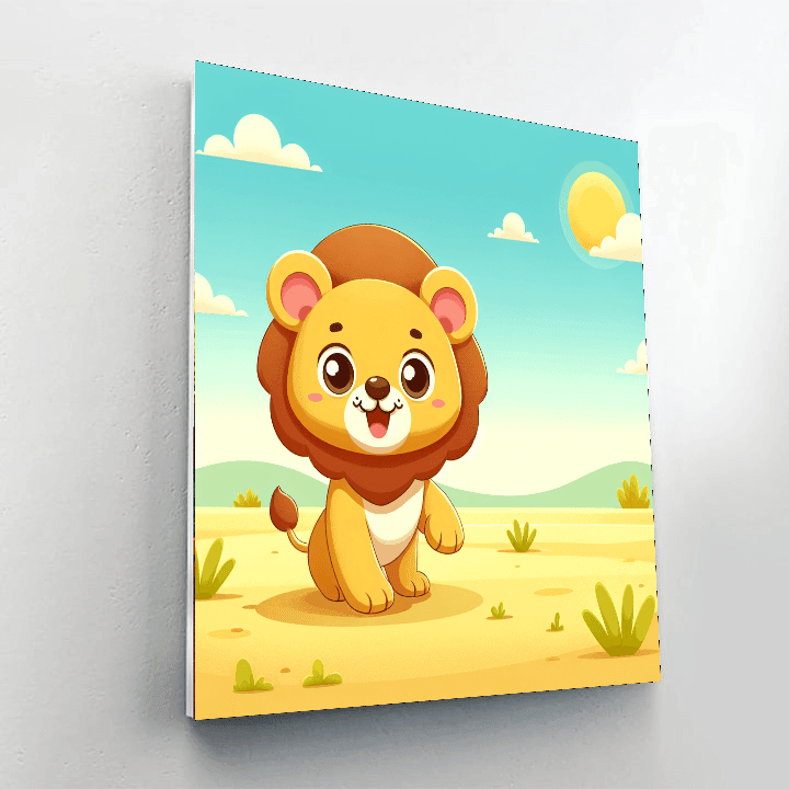 Friendly Lion Cub Paint By Numbers Kits