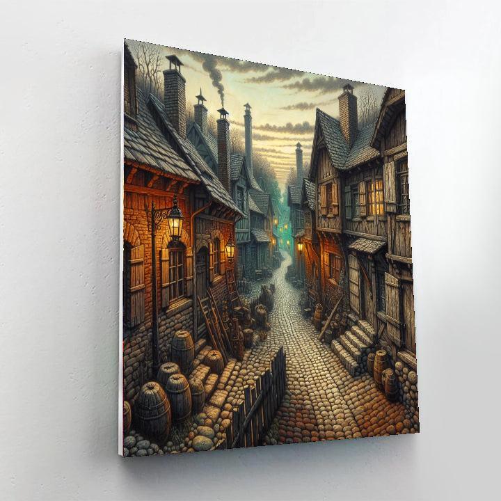 Enchanted Medieval Town Paint By Numbers Art
