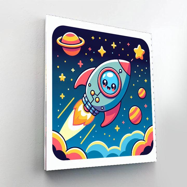 Friendly Spaceship Paint By Numbers Art