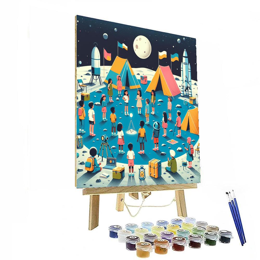 Lunar Exploration Camp Number Painting