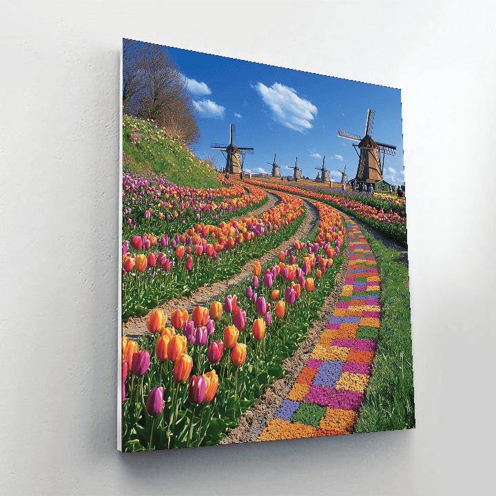 Tulip Fields Of Keukenhof - Netherlands Numbered Painting Kits
