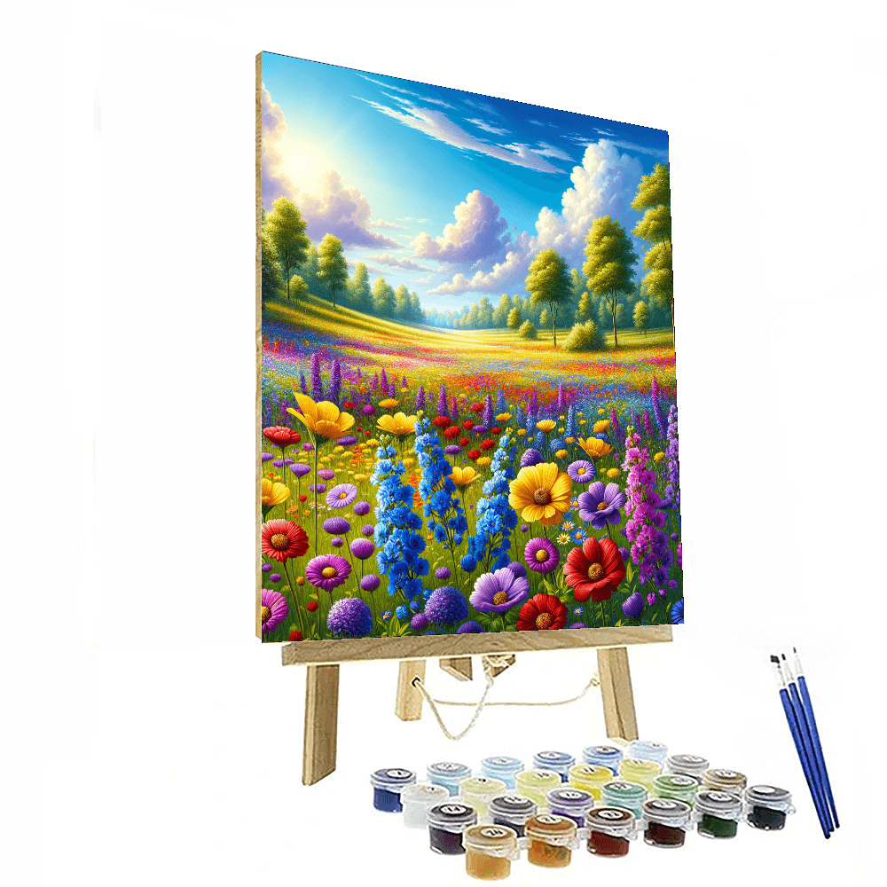 Lively Wildflower Meadow Painting By Numbers Kit