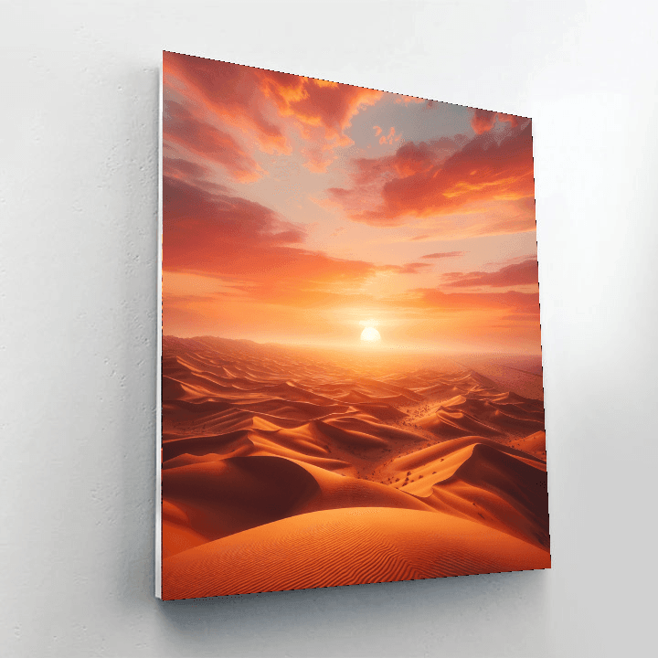 Tranquil Desert Sunset Number Painting