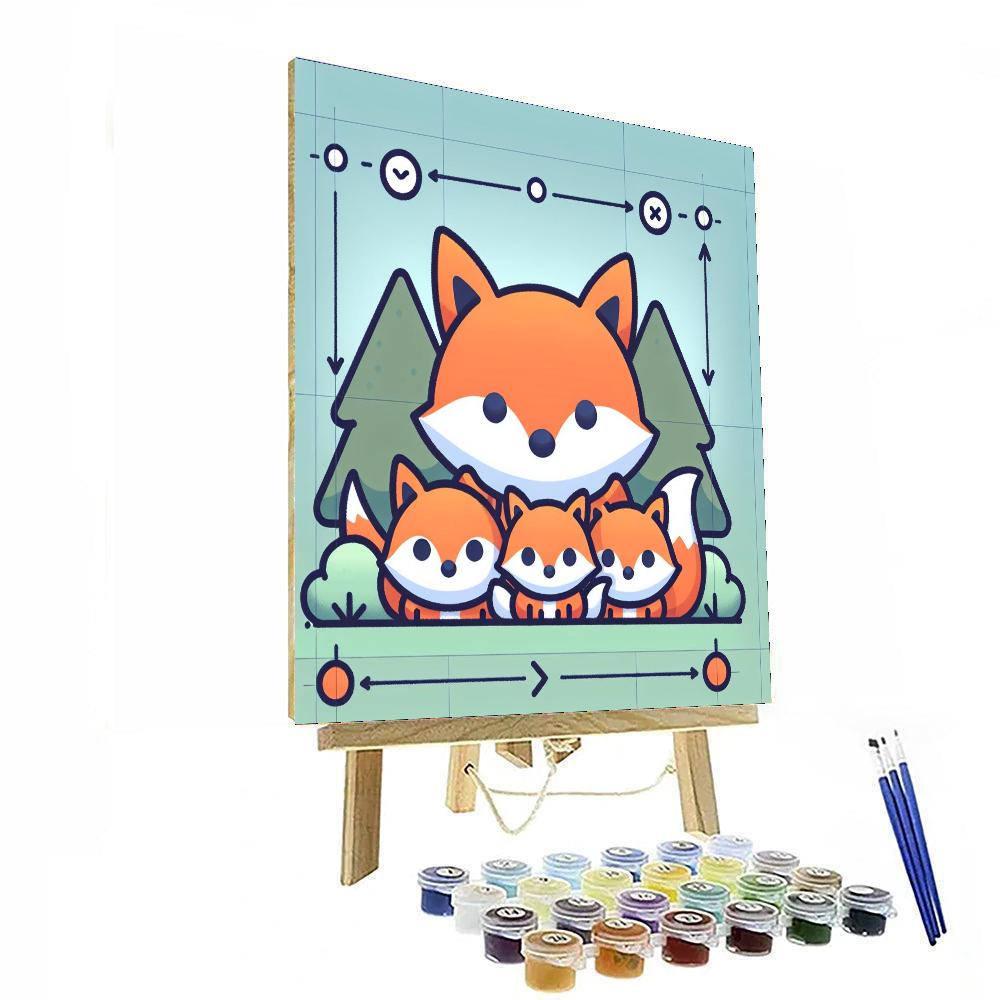 Cozy Fox Family Gathering Paint By Numbers