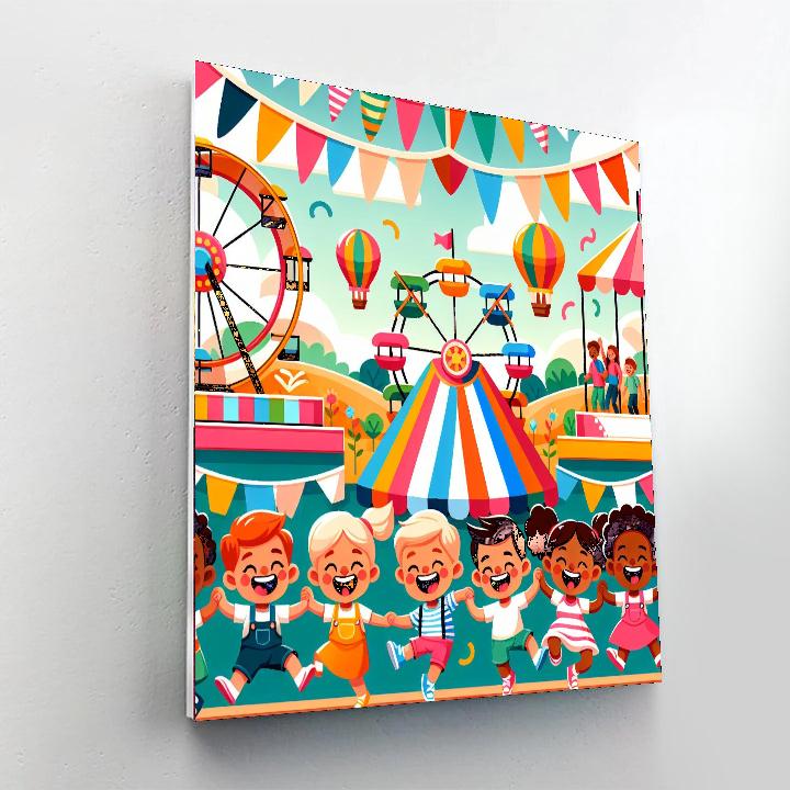 Charming Children's Carnival Paint By Numbers Art