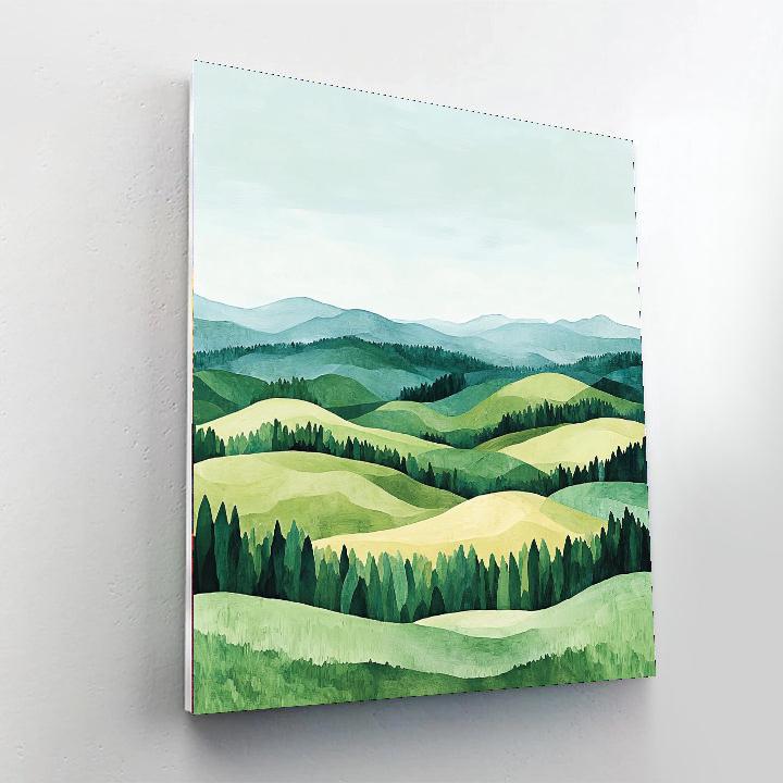 Paul Cézanne Inspired Serenity Of Rolling Hills  Number Painting