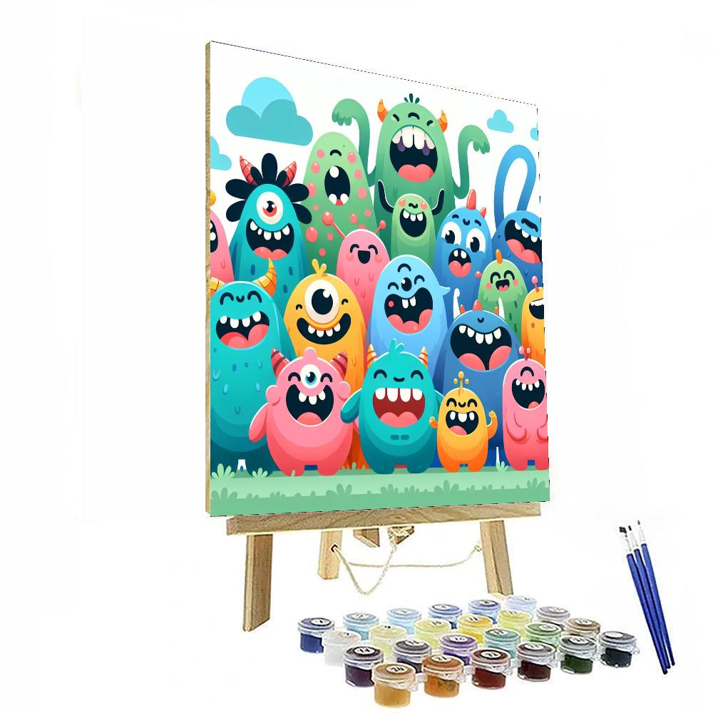 Giggly Monster Family Number Painting
