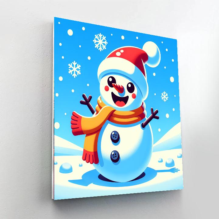 Sparkly Snowman Paint By Numbers Art