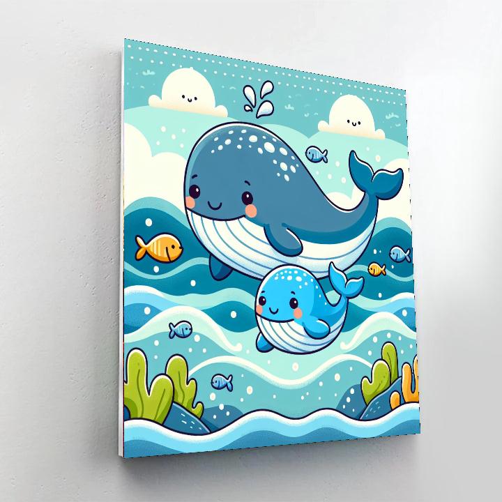 Adorable Baby Whale DIY Paint By Numbers
