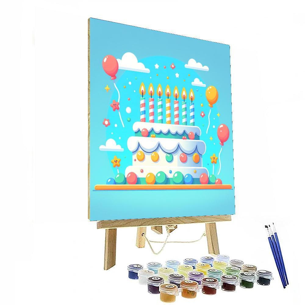 Happy Birthday Cake Numbered Painting Kits