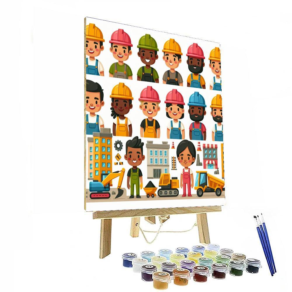 Busy Construction Zone Numbered Painting Kits