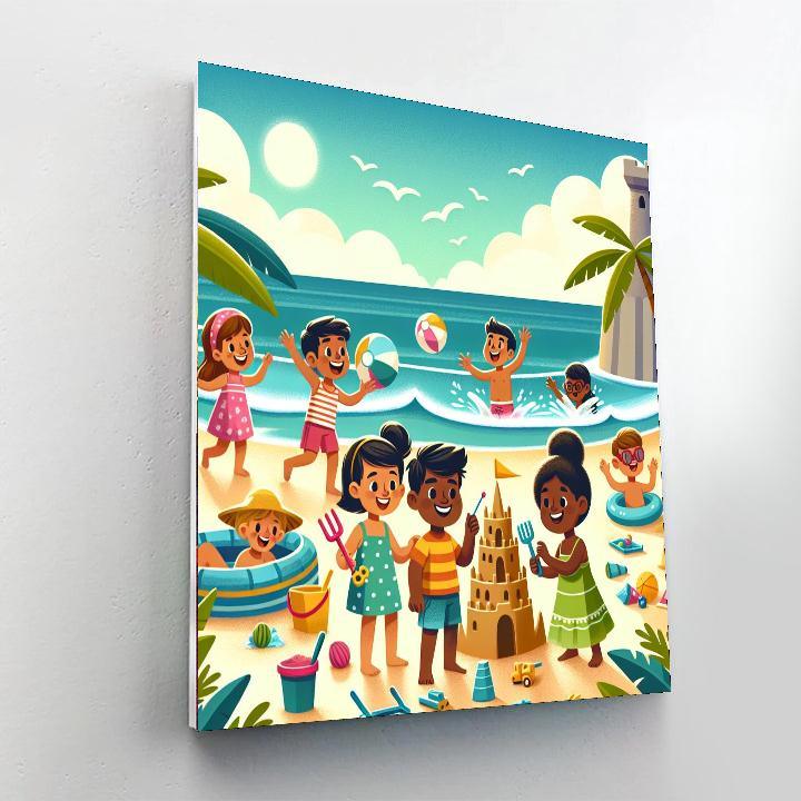 Delightful Summer Beach Number Painting