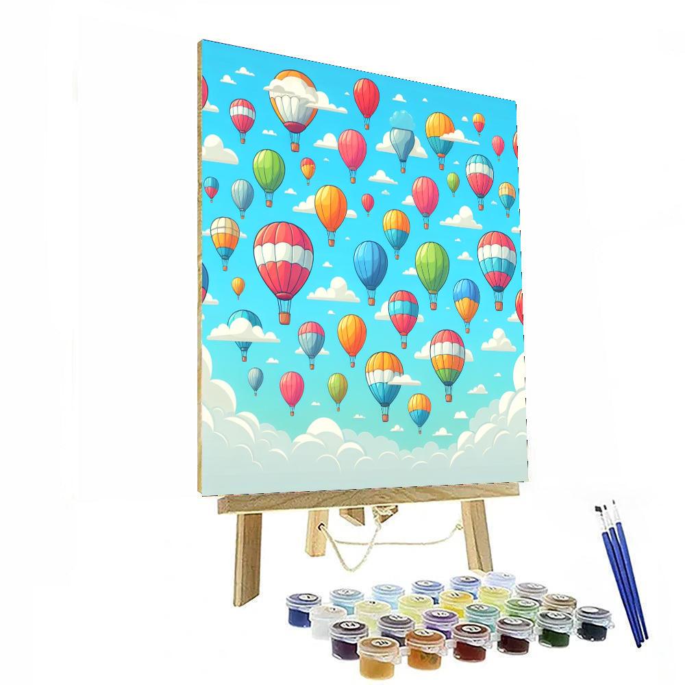 Floating In The Balloon Festival Paint By Numbers Art