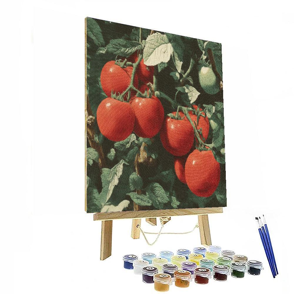 Tending The Tomato Vines Number Painting
