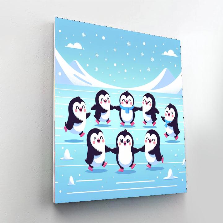 Waltzing Penguins Party Numbered Painting Kits