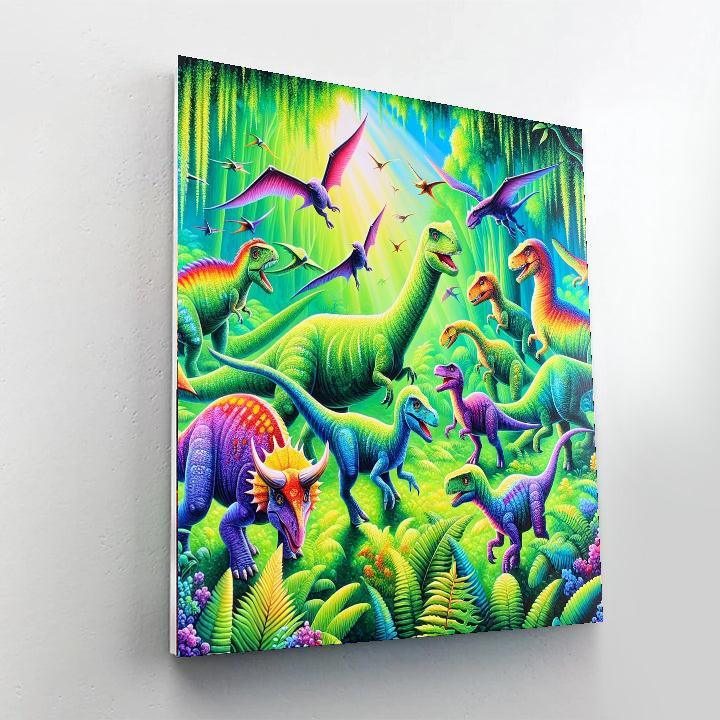Fantasy World Of Dinosaurs Paint By Color