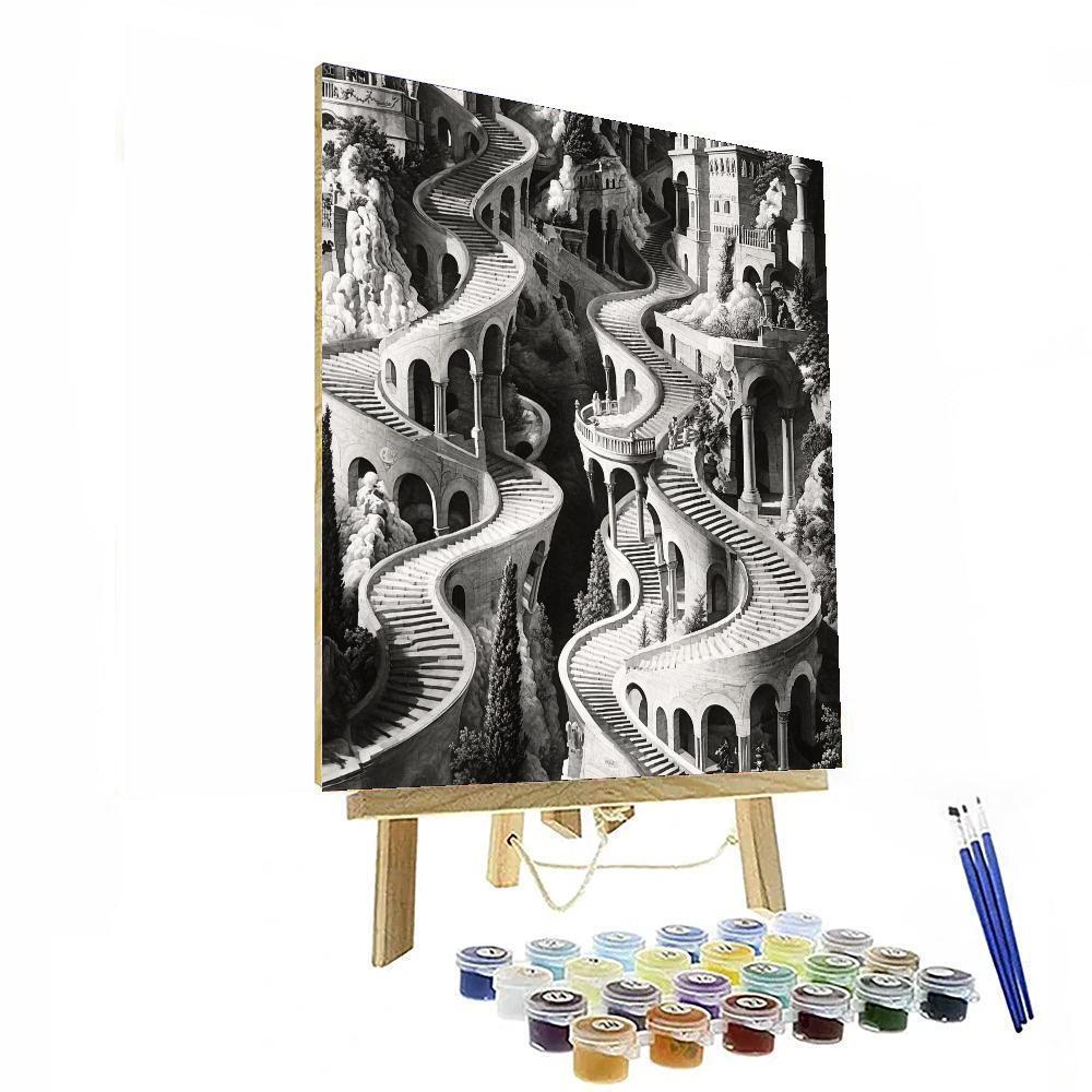 M.C. Escher Inspired Paradoxical Paths  Paint By Numbers