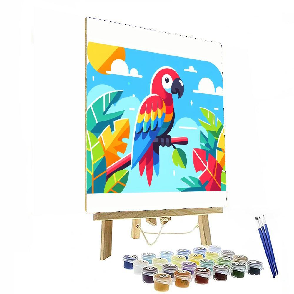 Colorful Tropical Parrot Paint By Number