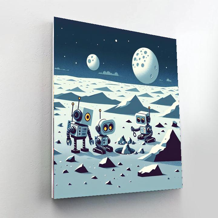 Lunar Robot Explorers Number Painting