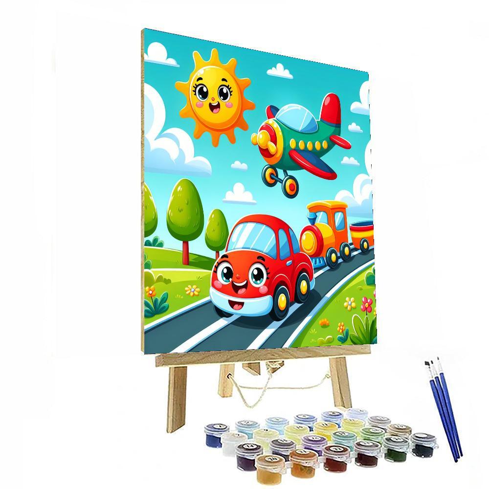 Colorful Transportation Numbered Painting Kits