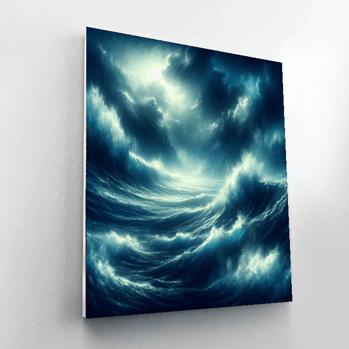Dramatic Stormy Seas Number Painting