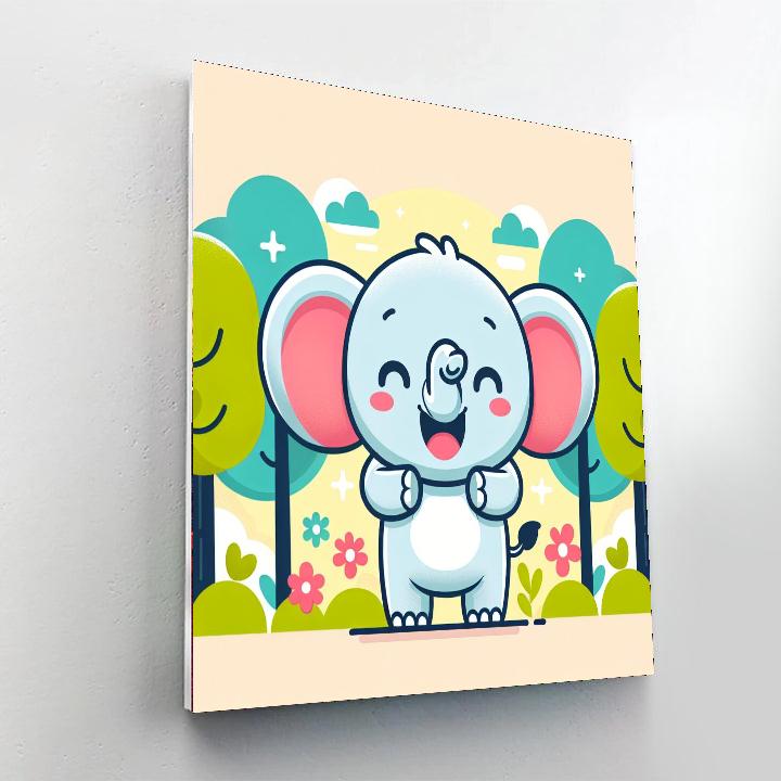 Giggly Elephant Numbered Painting Kits