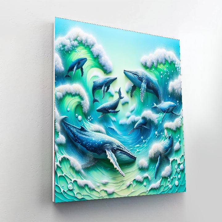 Wondrous Whales At Play Paint By Numbers Kits