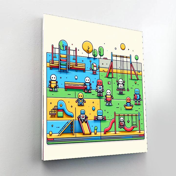 Robots' Playground Paint By Numbers Art