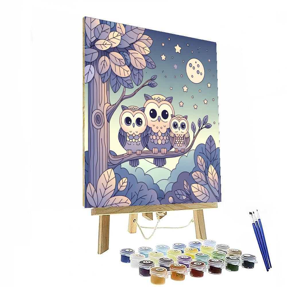 Charming Owl Family Paint By Number