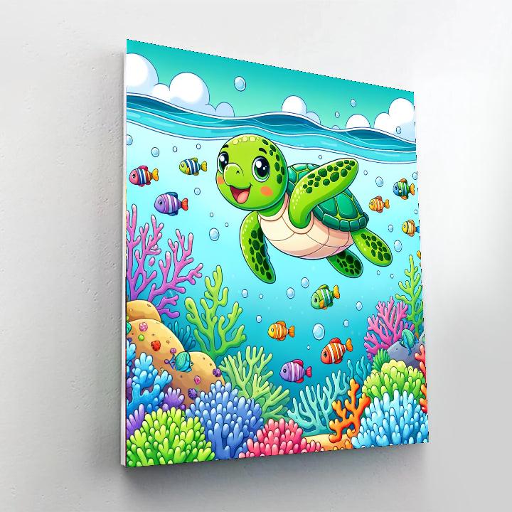 Sassy Sea Turtle Number Painting
