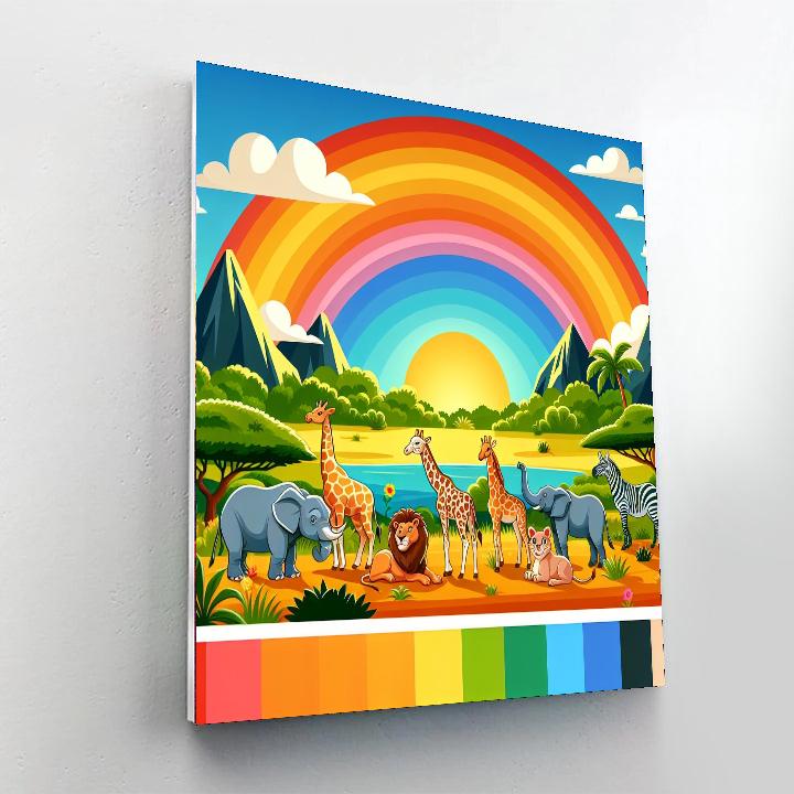 Rainbow Safari Experience Painting Number Kit