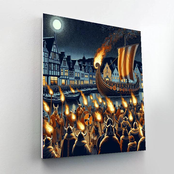 The Up Helly Aa Fire Festival - Scotland Painting Number Kit
