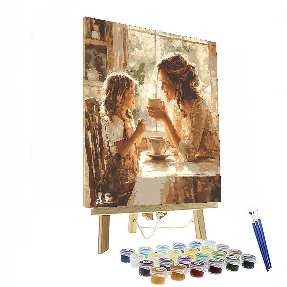 Mom's Morning Coffee Painting Number Kit