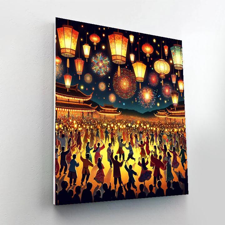 Energetic Festival Scene Paint By Numbers Art